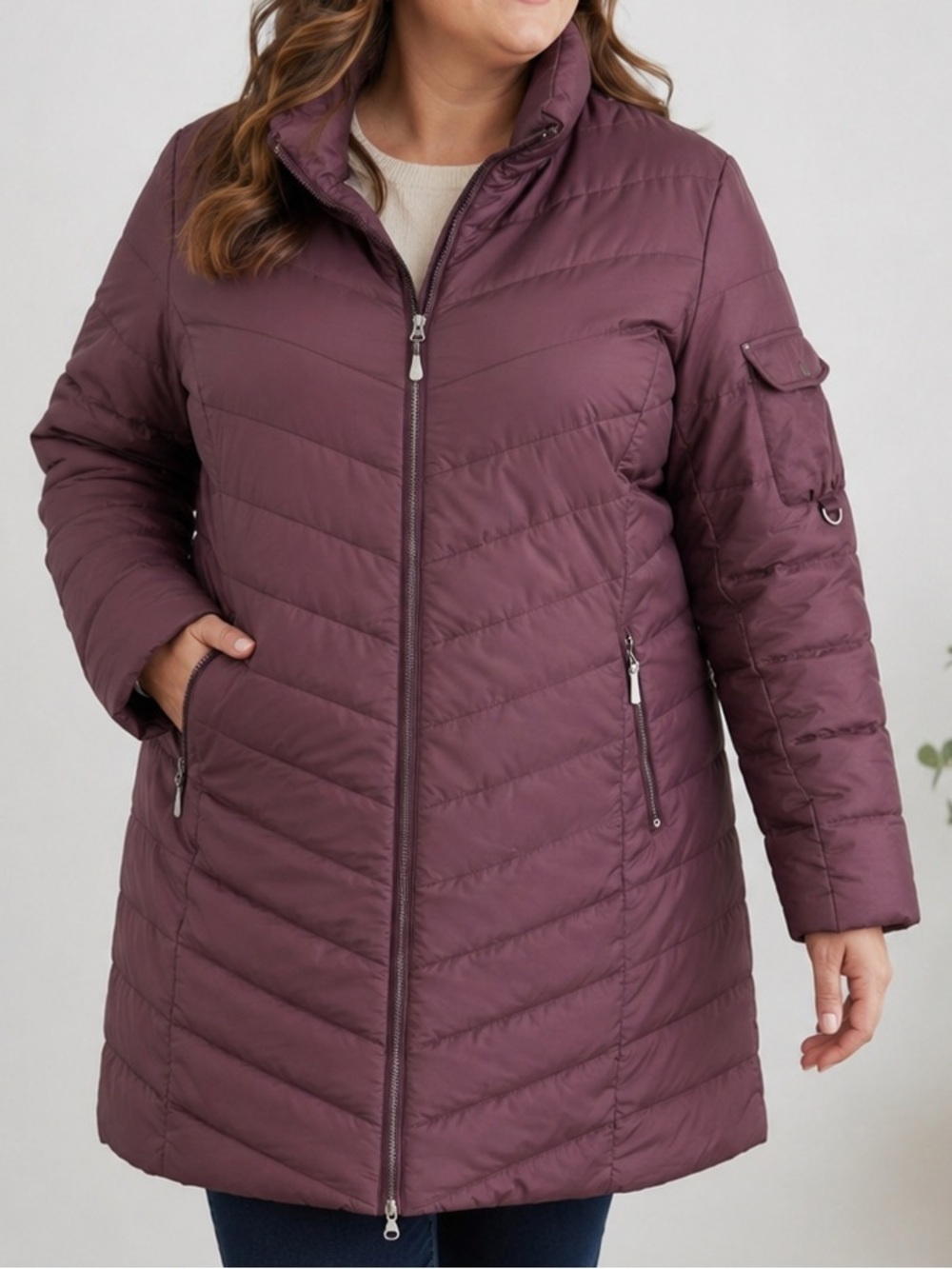 Eddie Bauer • Long Puffer Coat Plum Purple